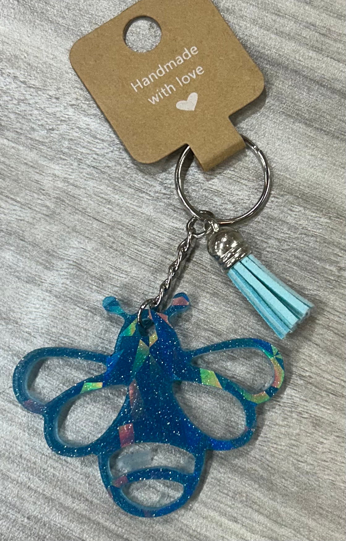 Holographic Bee Key Chain