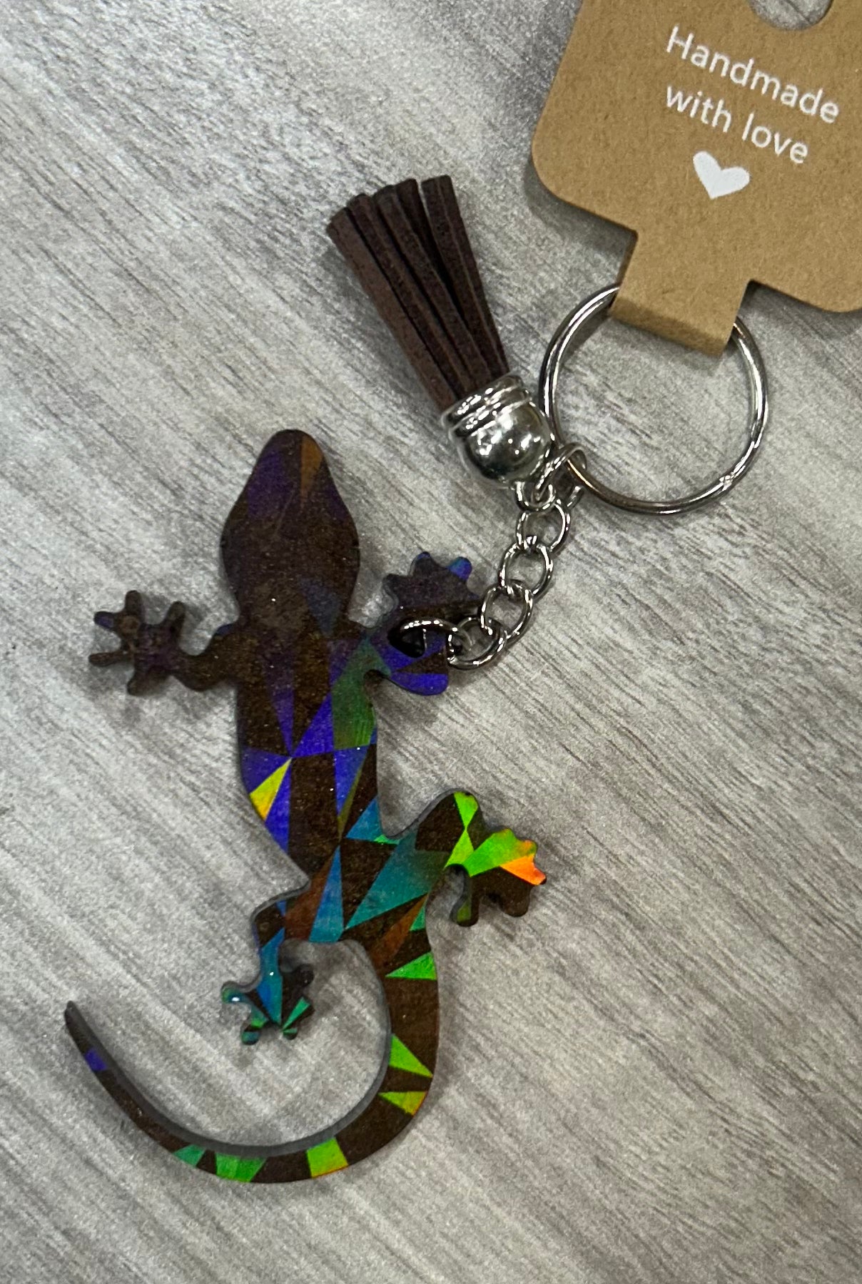 Holographic Lizard Key Chain