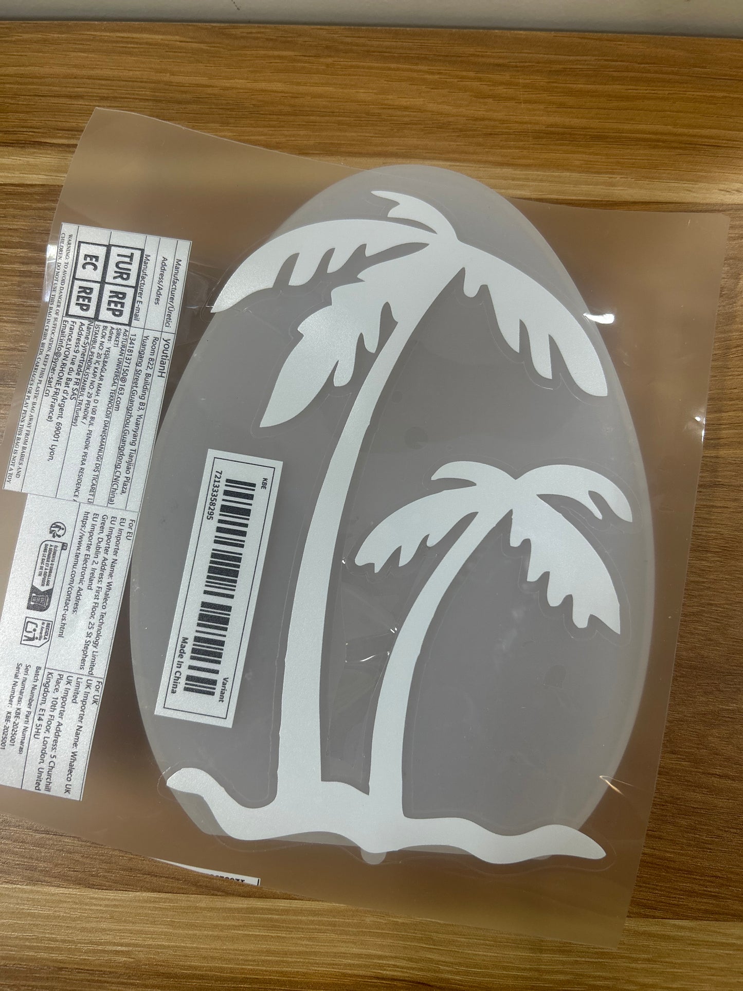 beach themed small surf board, lighted