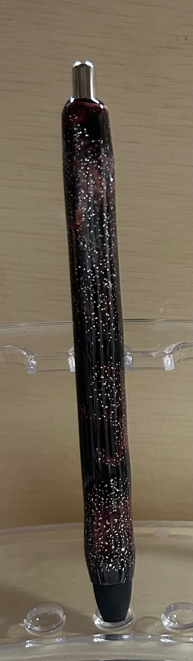 Black and red and silver