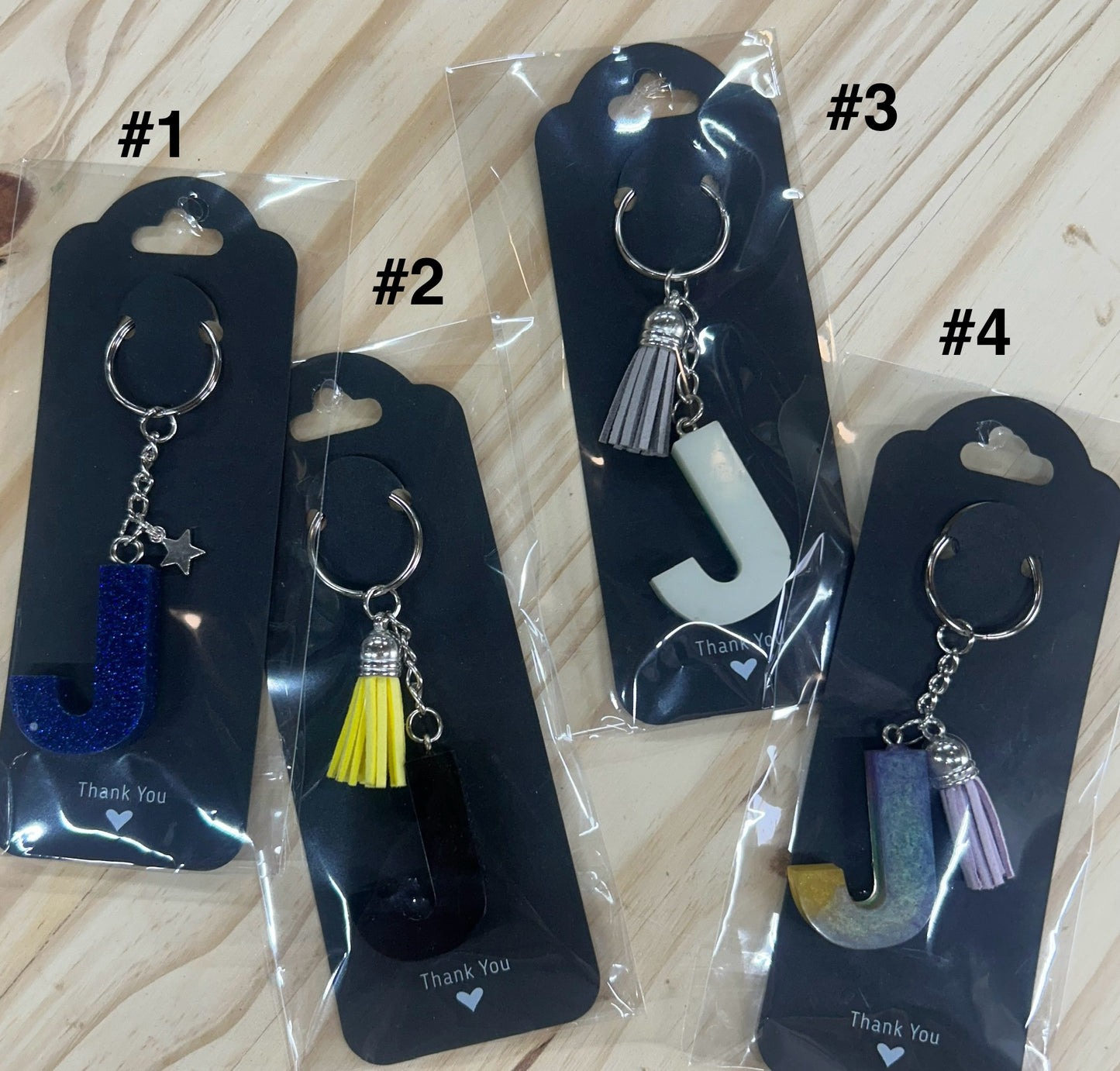 Letter "J" initial key ring