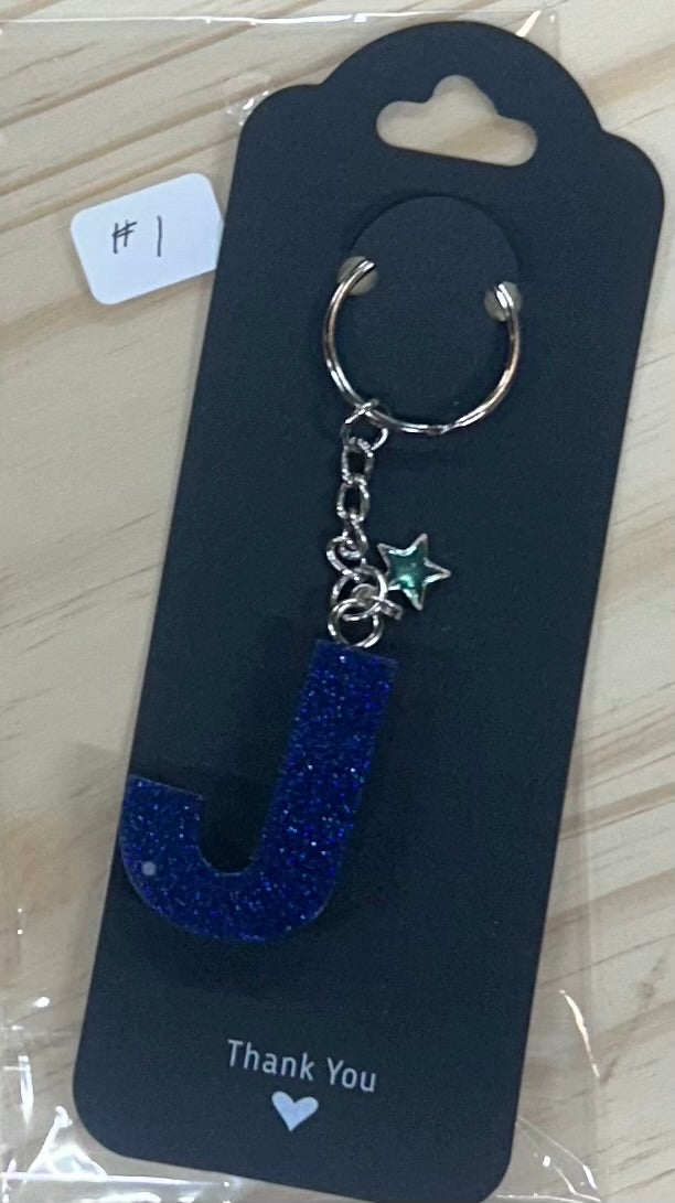 Letter "J" initial key ring