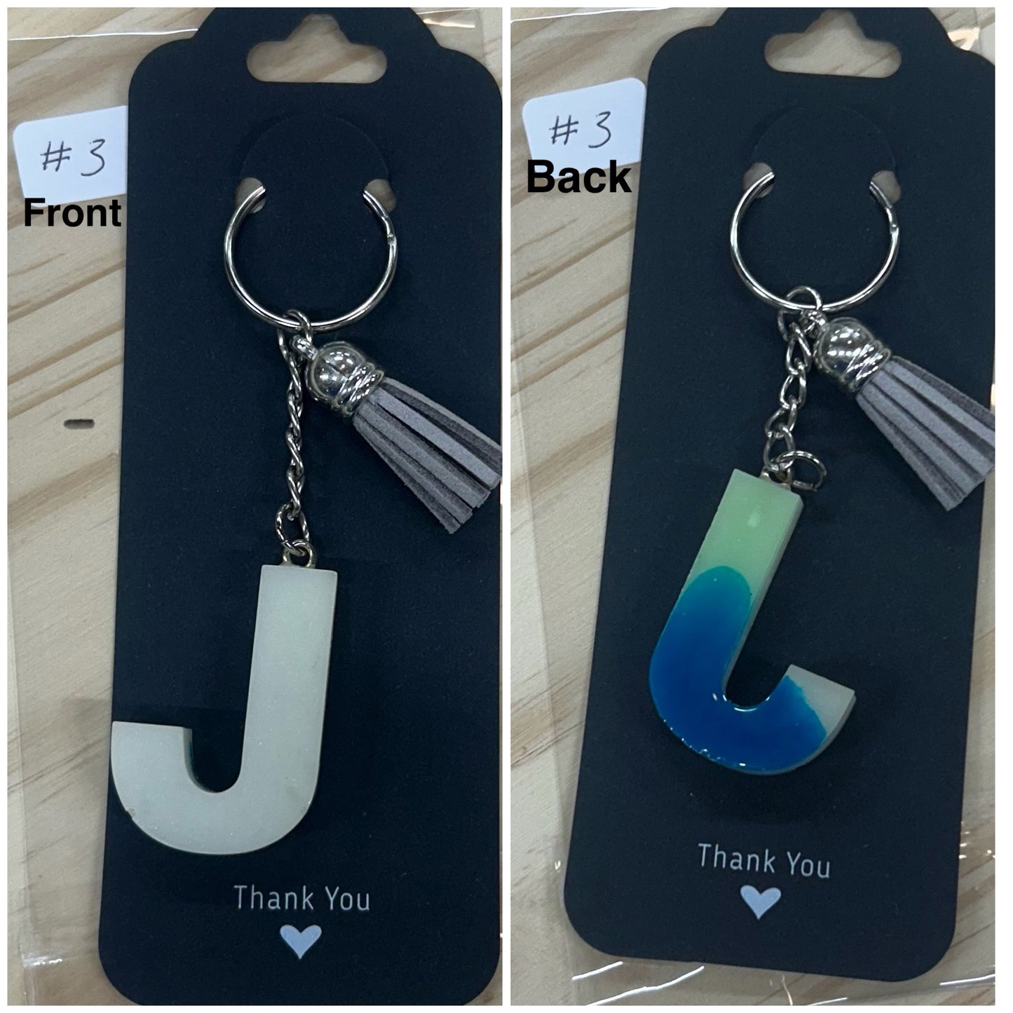 Letter "J" initial key ring