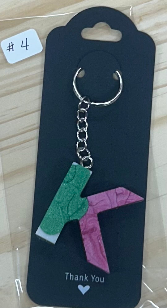 Letter "K" Initial key ring