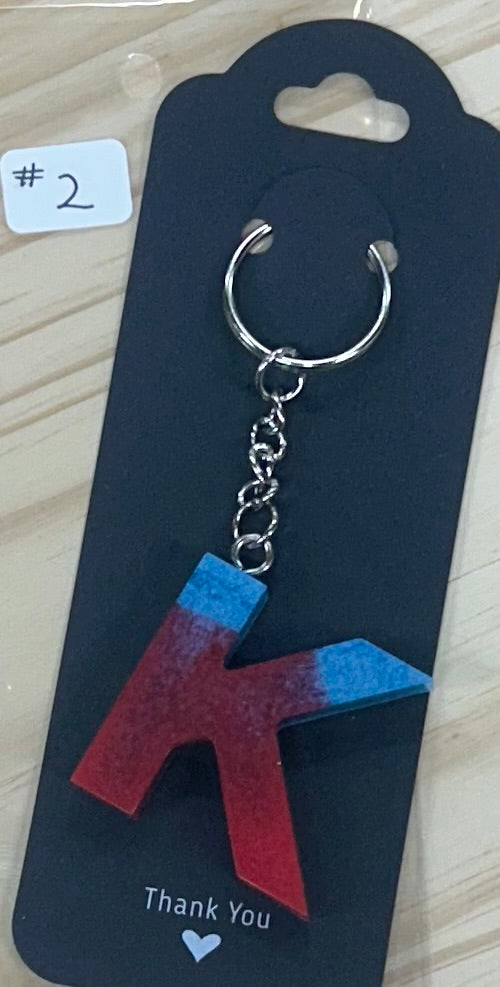 Letter "K" Initial key ring