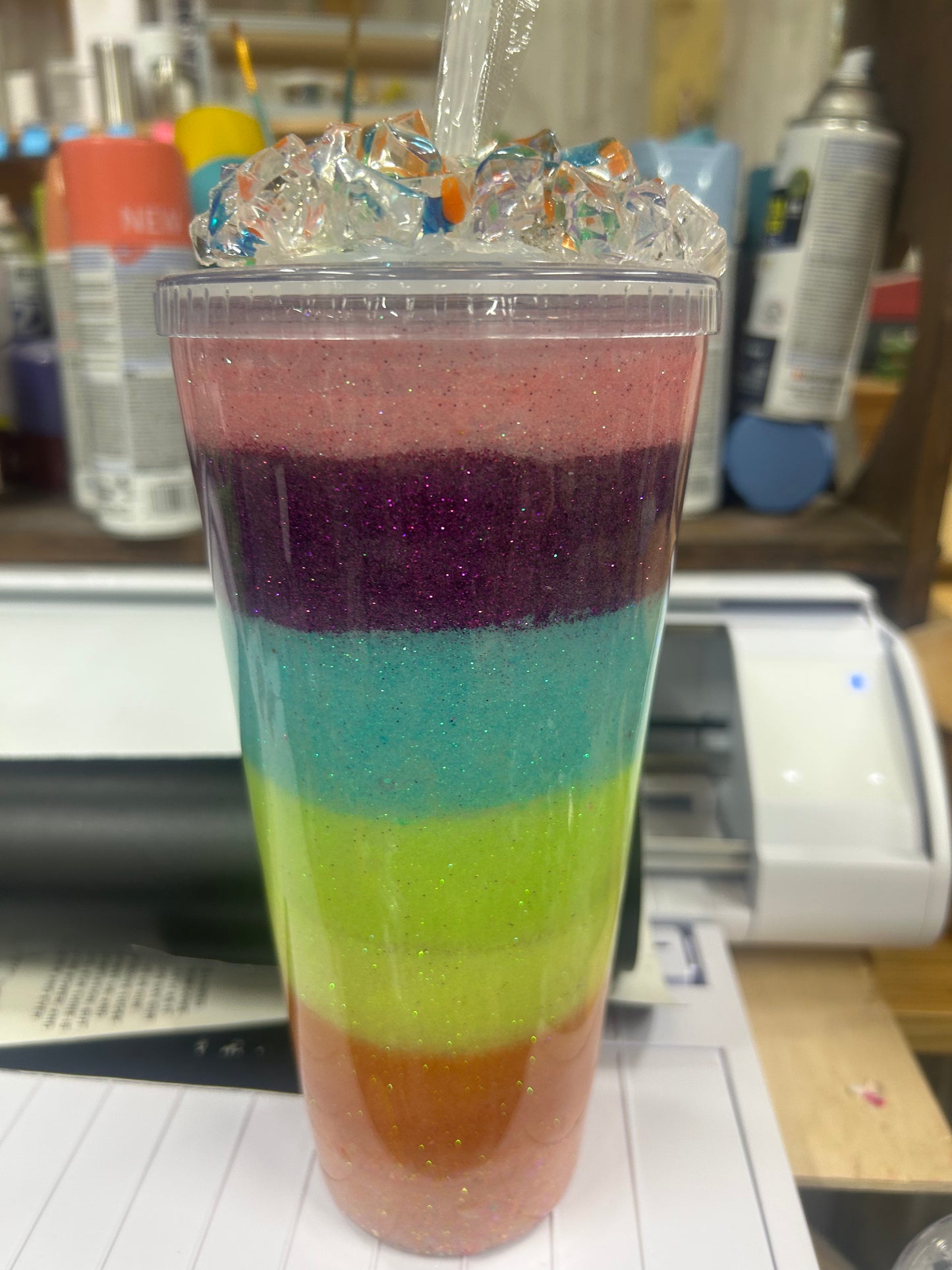 30 ounce rainbow acrylic