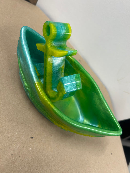 #54 Green boat w/anchor