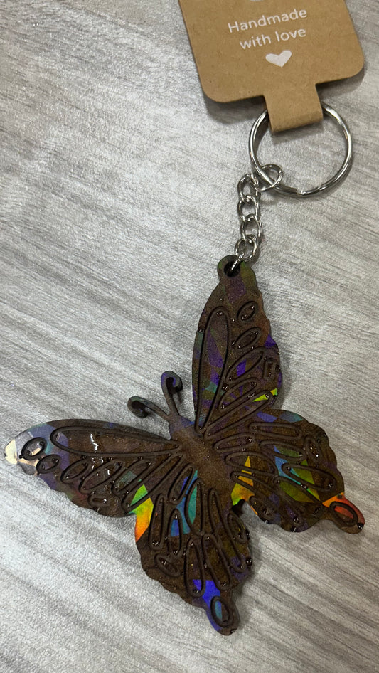 Holographic Butterfly Key chain
