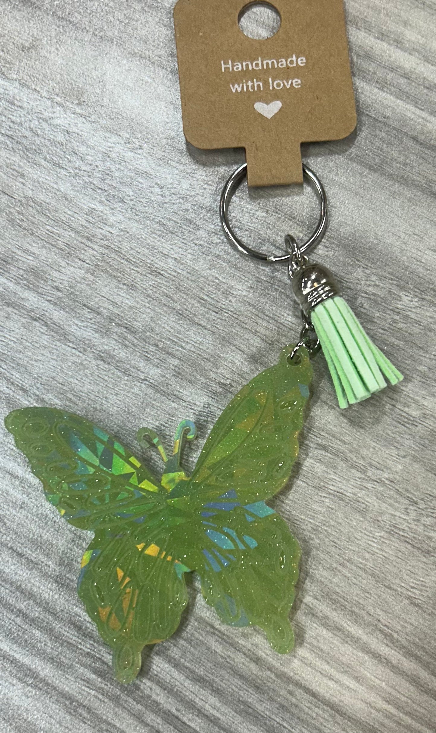 Holographic Butterfly Key chain