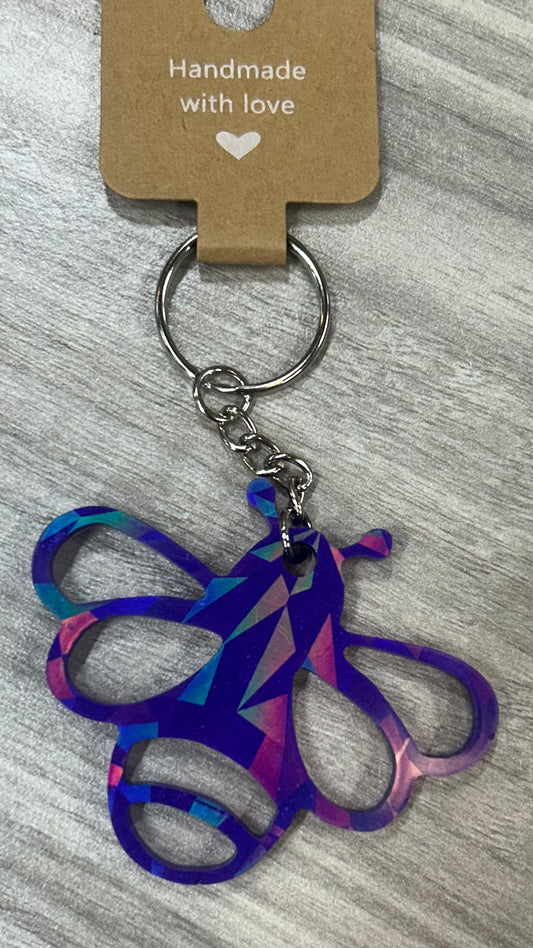 Holographic Bee Key Chain