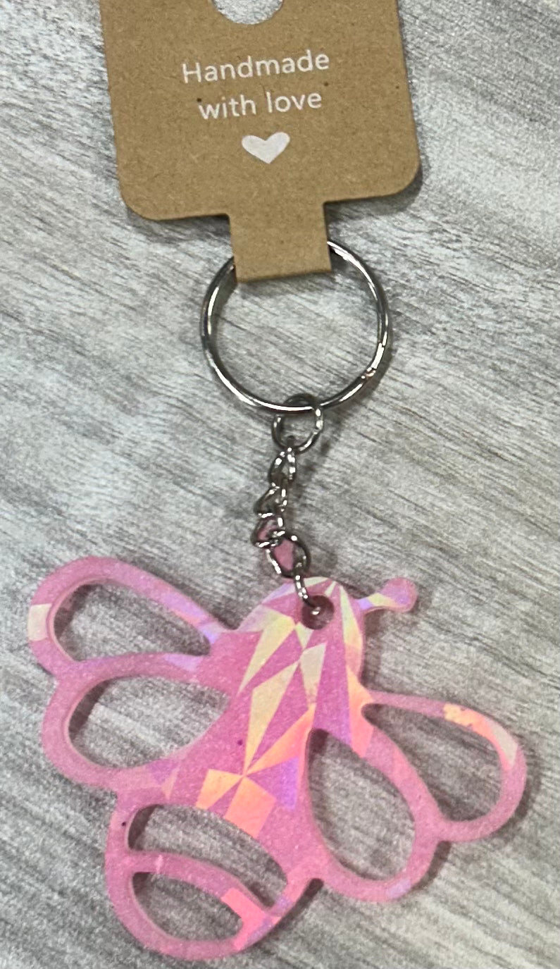 Holographic Bee Key Chain