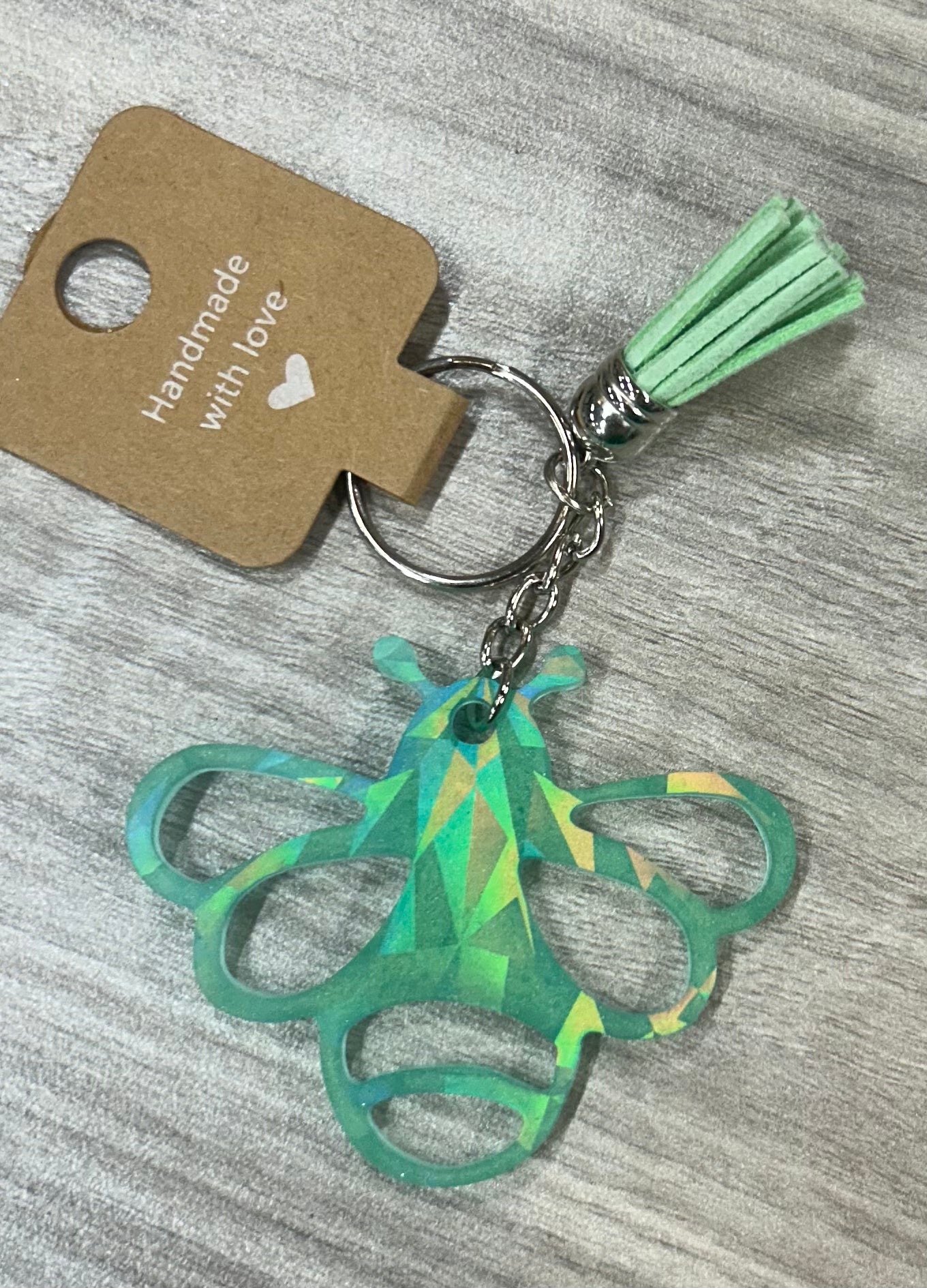 Holographic Bee Key Chain