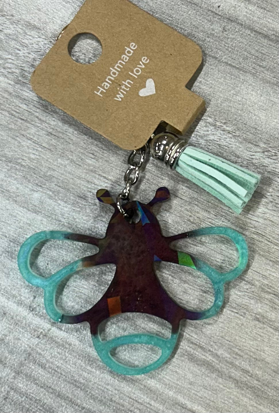 Holographic Bee Key Chain