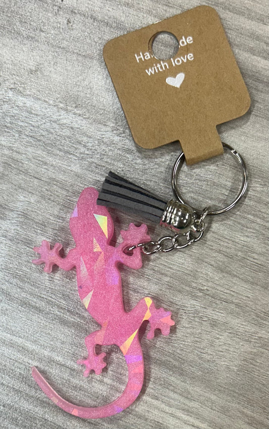Holographic Lizard Key Chain