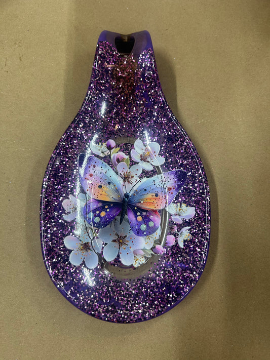 #45 Purple glitter spoon rest