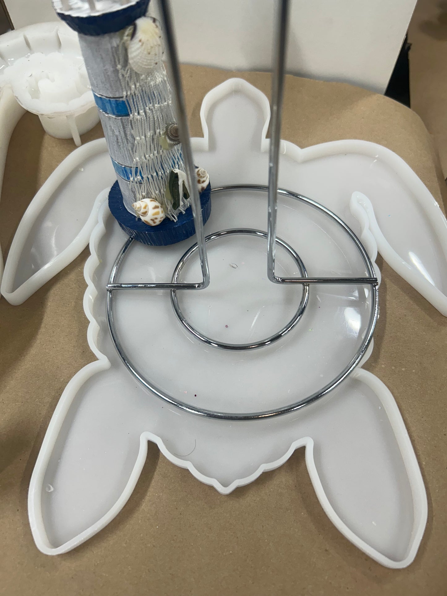 Turtle tray Paper towel holder with lighthouse