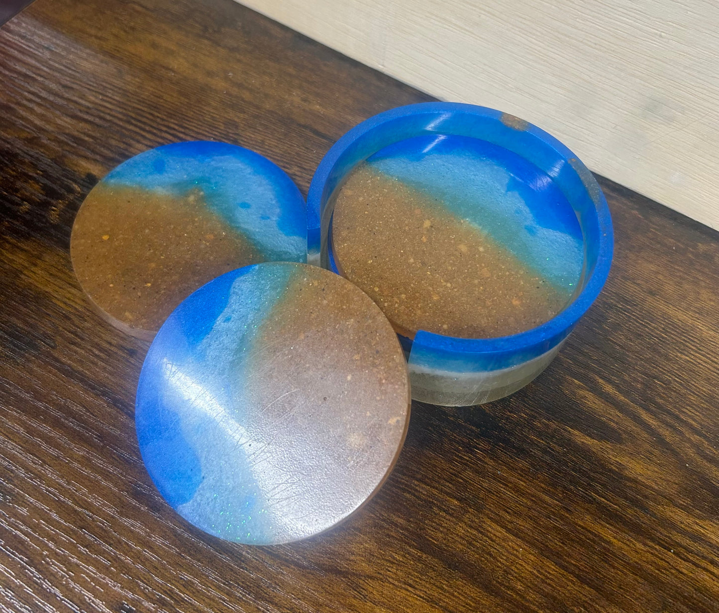 Resin Beach Themed Coaster Set