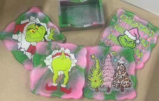 large Grinch Coaster set
